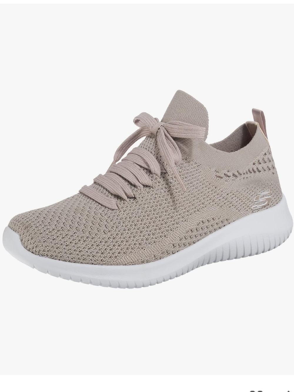 Skechers Women’s Gray Ultra Flex Memory Foam Slip In Sneakers Shoes Beige Size 7